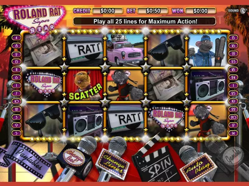 Roland Rat Fun Slot Game made by Eyecon with 5 Reel and 25 Line