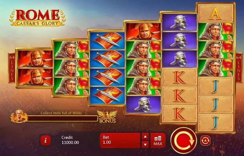 Rome Caesar's Glory Fun Slot Game made by Playson with 6 Reel and 64 Line