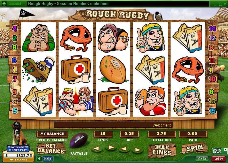Rough Rugby Fun Slot Game made by 888 with 5 Reel and 15 Line