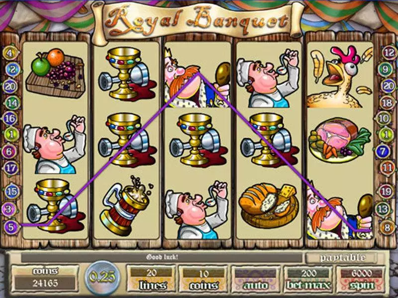 Royal Banquet Fun Slot Game made by Saucify with 5 Reel and 20 Line