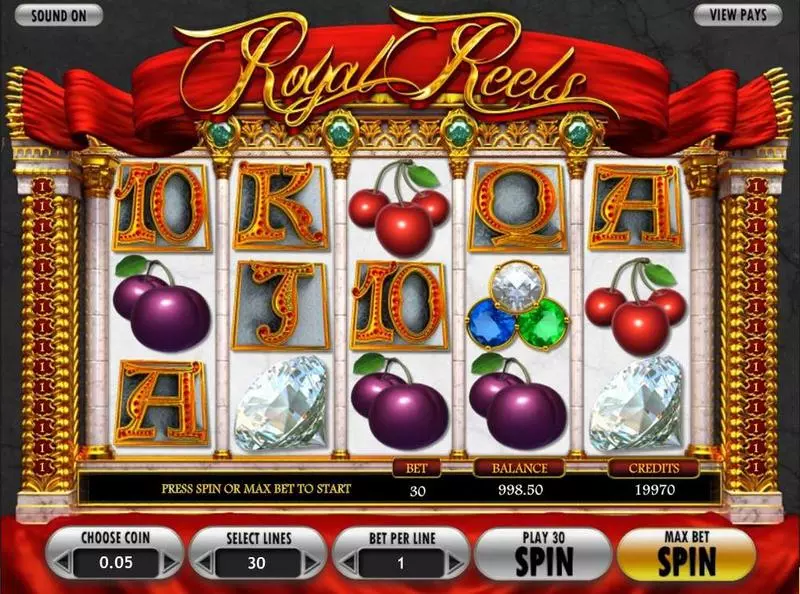 Royal Reels Fun Slot Game made by BetSoft with 5 Reel and 30 Line