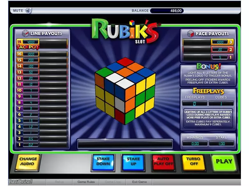 Rubiks Fun Slot Game made by bwin.party with 0 Reel and 3 Line