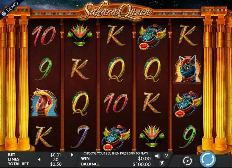 Sahara Queen Fun Slot Game made by Genesis with 5 Reel and 50 Line