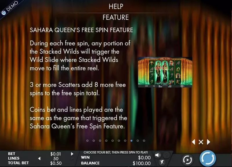 Sahara Queen Fun Slot Game made by Genesis with 5 Reel and 50 Line