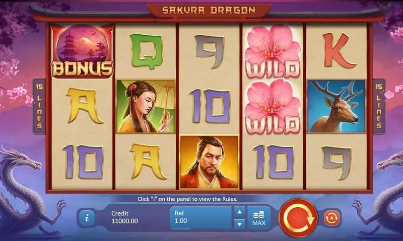 Sakura Dragon Fun Slot Game made by Playson with 5 Reel and 15 Line