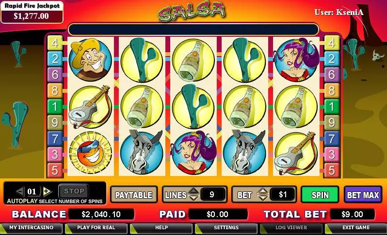 Salsa Fun Slot Game made by CryptoLogic with 5 Reel and 9 Line