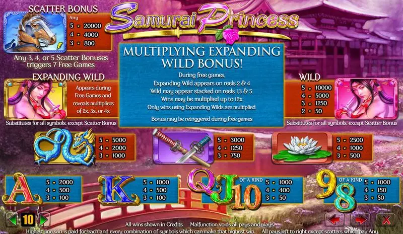 Samurai Princess Fun Slot Game made by Amaya with 5 Reel and 38 Line