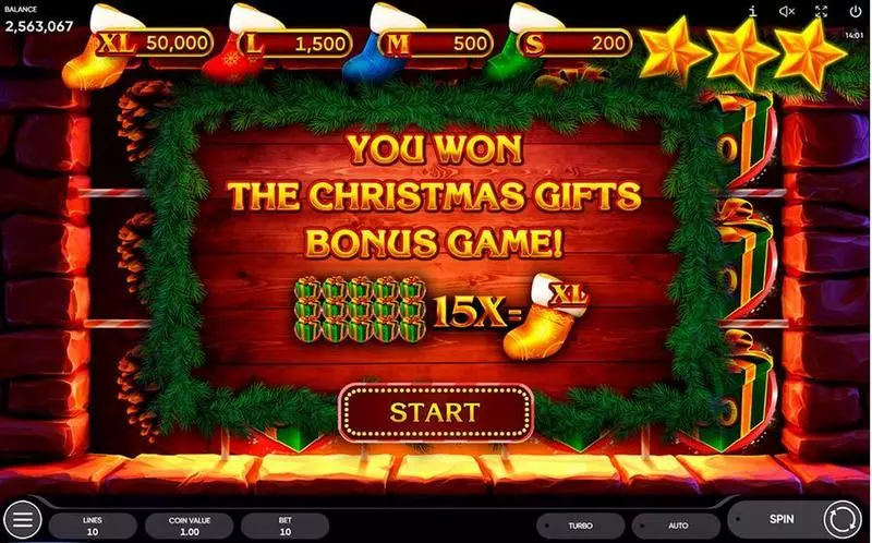 Santa's Gift Fun Slot Game made by Endorphina with 5 Reel and 10 Line