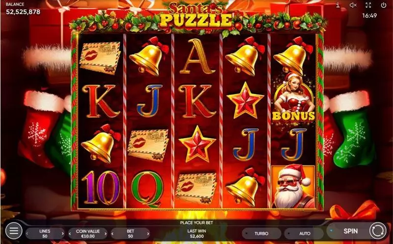 Santa's Puzzle Fun Slot Game made by Endorphina with 5 Reel and 50 Line