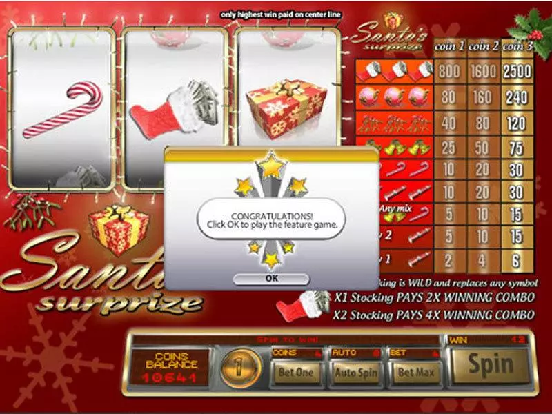 Santa's Surprise Fun Slot Game made by Saucify with 3 Reel and 1 Line
