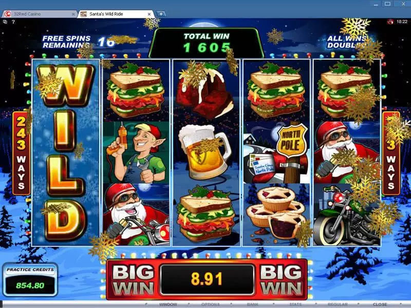 Santa's Wild Ride Fun Slot Game made by Microgaming with 5 Reel and 243 Line