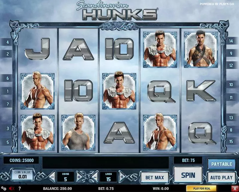 Scandinavian Hunks Fun Slot Game made by Play'n GO with 5 Reel and 15 Line