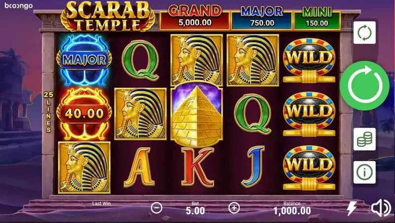 Scarab Temple Fun Slot Game made by Booongo with 5 Reel and 25 Line