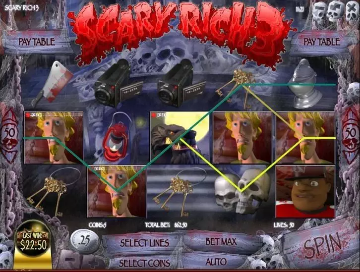 Scary Rich 3 Fun Slot Game made by Rival with 5 Reel and 50 Line