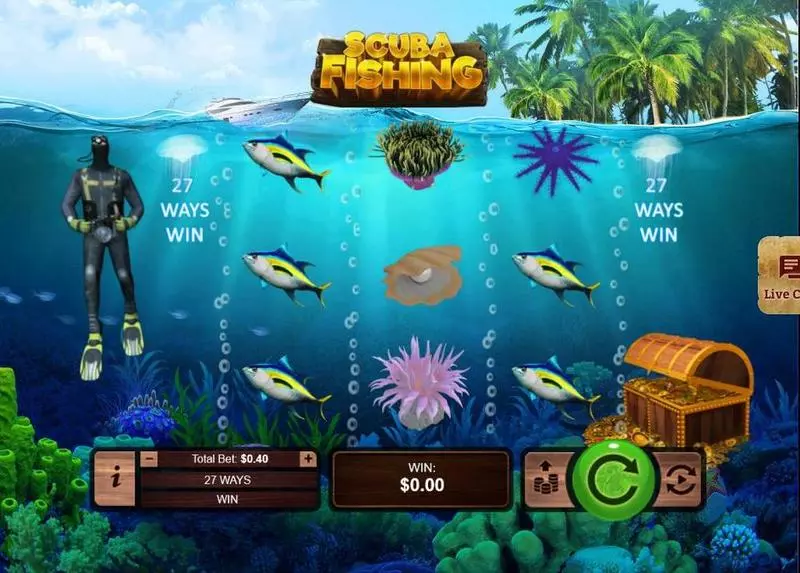 Scuba Fishing Fun Slot Game made by RTG with 3 Reel and 27 Line