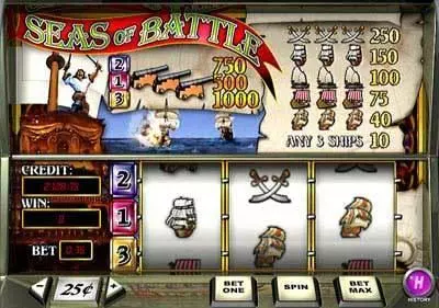 Seas Of Battle Fun Slot Game made by PlayTech with 3 Reel and 3 Line