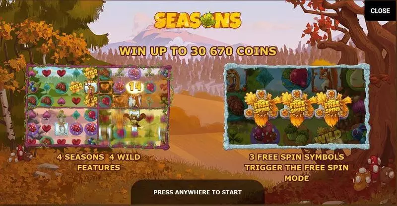 Seasons Fun Slot Game made by Yggdrasil with 5 Reel and 20 Line