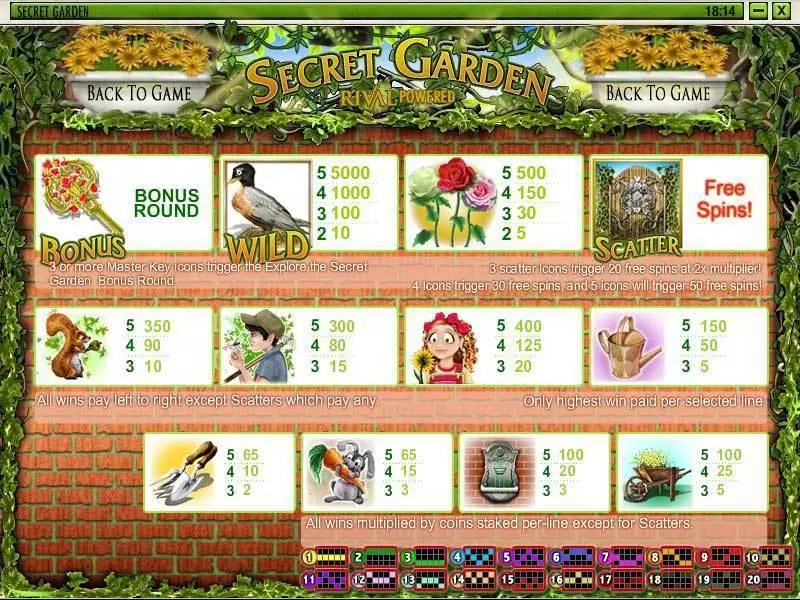 Secret Garden Fun Slot Game made by Rival with 5 Reel and 20 Line