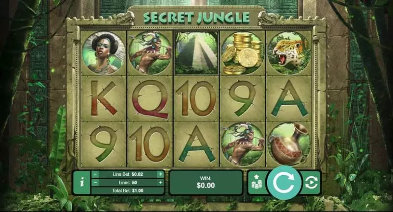 Secret Jungle  Fun Slot Game made by RTG with 5 Reel and 50 Line