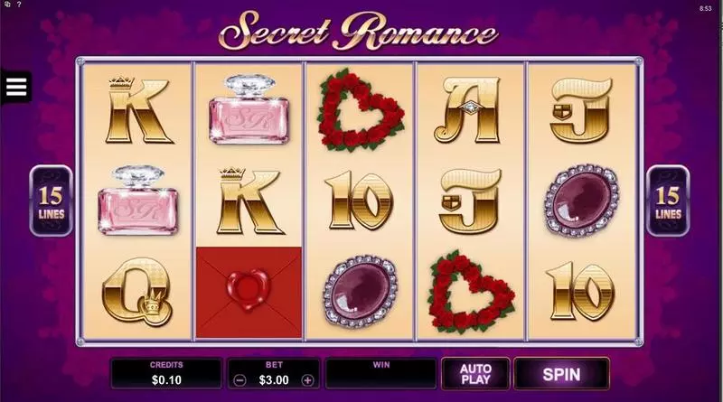 Secret Romance Fun Slot Game made by Microgaming with 5 Reel and 15 Line