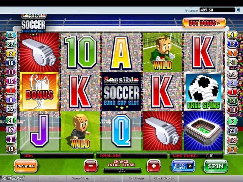 Sensible Soccer Fun Slot Game made by bwin.party with 5 Reel and 25 Line