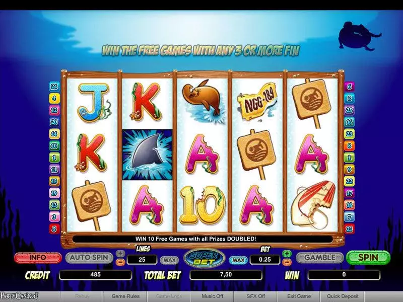 Shaaark Super Bet Fun Slot Game made by bwin.party with 5 Reel and 25 Line
