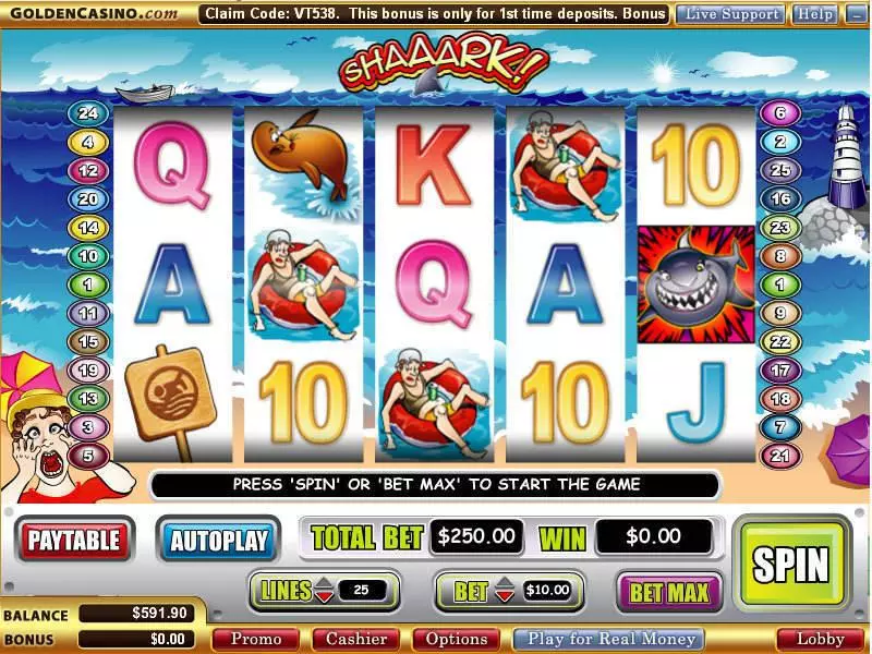 Shaaark Fun Slot Game made by WGS Technology with 5 Reel and 25 Line