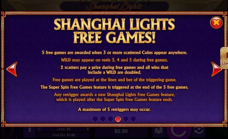 Shanghai Lights Fun Slot Game made by RTG with 5 Reel and 50 Line