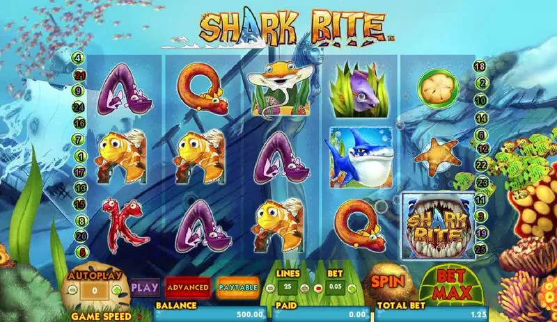 Shark Bite Fun Slot Game made by Amaya with 5 Reel and 25 Line