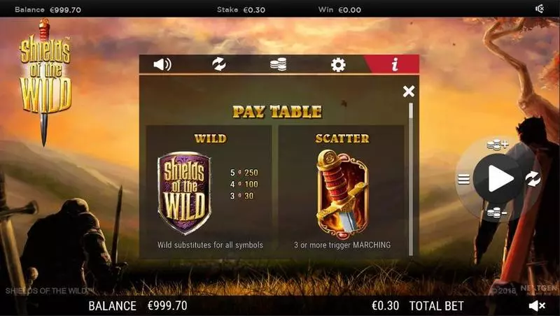 Shields of the Wild  Fun Slot Game made by NextGen Gaming with 5 Reel and 10 Line