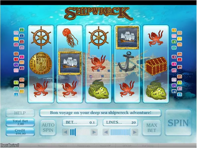 Shipwreck Fun Slot Game made by bwin.party with 5 Reel and 20 Line