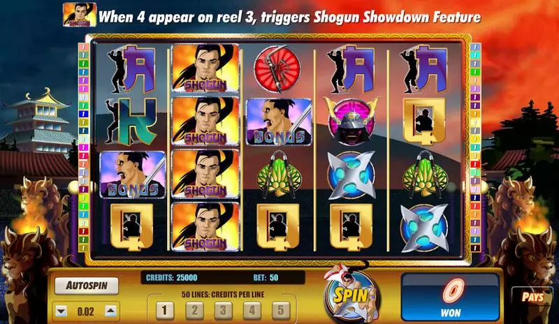 Shogun Showdown  Fun Slot Game made by Amaya with 5 Reel and 50 Line