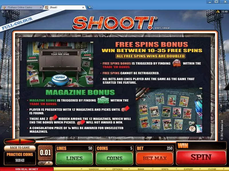 Shoot! Fun Slot Game made by Microgaming with 5 Reel and 50 Line