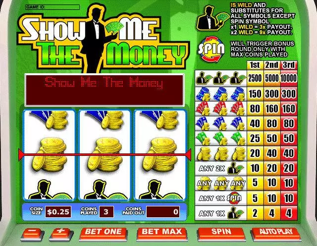 Show Me The Money Fun Slot Game made by Leap Frog with 3 Reel and 1 Line