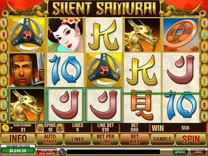 Silent Samurai Fun Slot Game made by PlayTech with 5 Reel and 9 Line