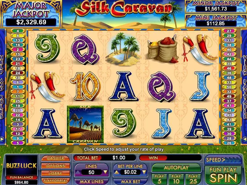 Silk Caravan Fun Slot Game made by NuWorks with 5 Reel and 50 Line