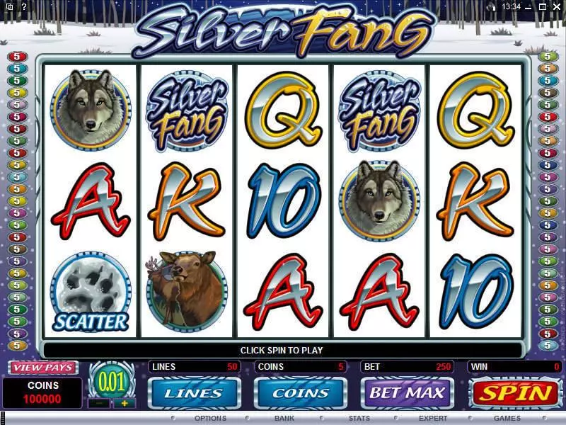 Silver Fang Fun Slot Game made by Microgaming with 5 Reel and 50 Line