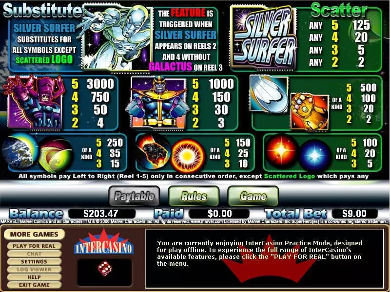 Silver Surfer Fun Slot Game made by CryptoLogic with 5 Reel and 9 Line