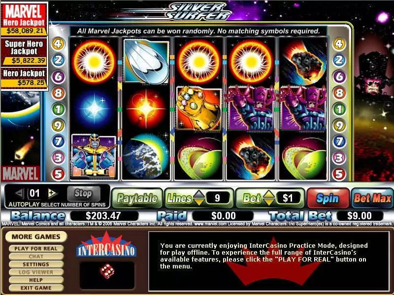 Silver Surfer Fun Slot Game made by CryptoLogic with 5 Reel and 9 Line