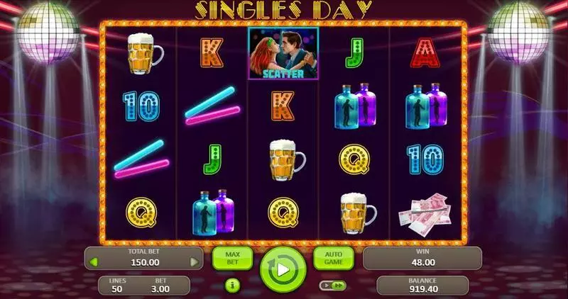 Singles Day Fun Slot Game made by Booongo with 5 Reel and 50 Line
