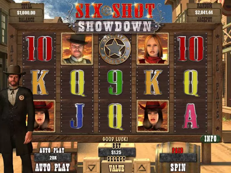 Six Shot Showdown Fun Slot Game made by RTG with 5 Reel and 243 Line