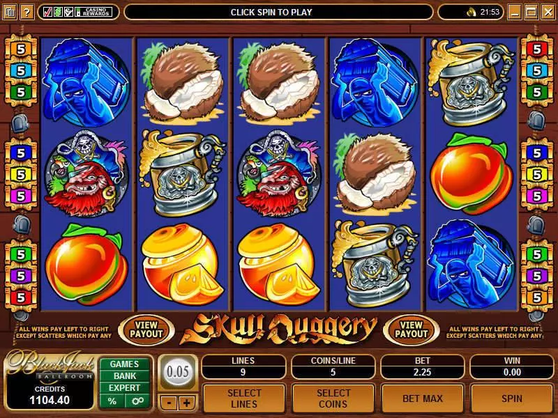 Skull Duggery Fun Slot Game made by Microgaming with 5 Reel and 9 Line