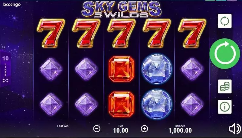 Sky Gems 5 Wilds Fun Slot Game made by Booongo with 5 Reel and 10 Line
