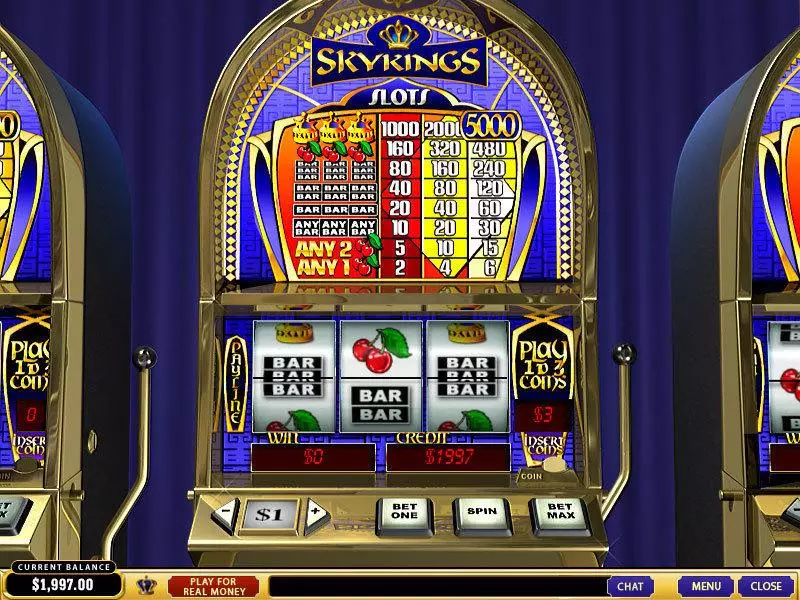 Sky Kings Fun Slot Game made by PlayTech with 3 Reel and 1 Line