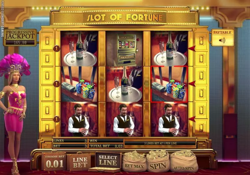 Slot of Fortune Fun Slot Game made by Sheriff Gaming with 3 Reel and 3 Line