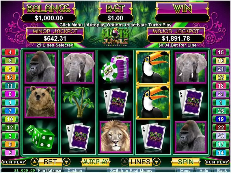 Slots Jungle Fun Slot Game made by RTG with 5 Reel and 25 Line