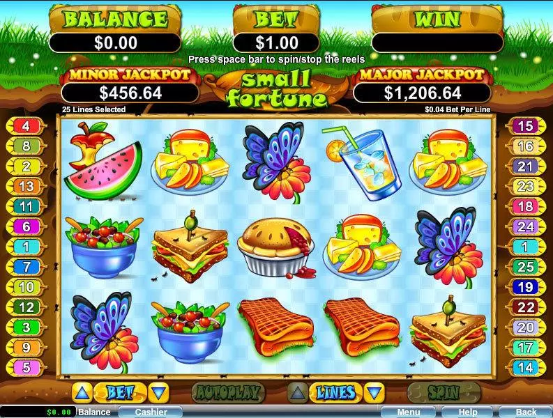 Small Fortune Fun Slot Game made by RTG with 5 Reel and 25 Line