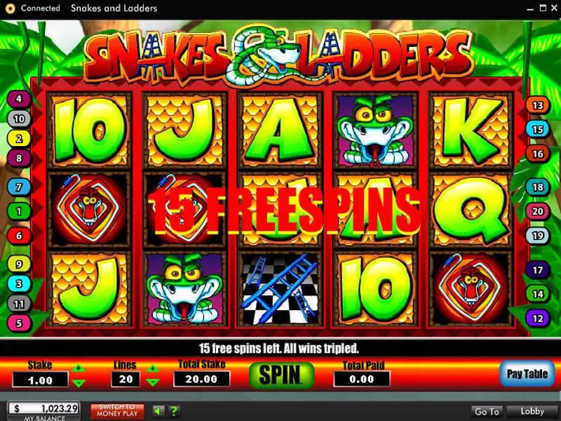 Snakes and Ladders Fun Slot Game made by 888 with 5 Reel and 20 Line