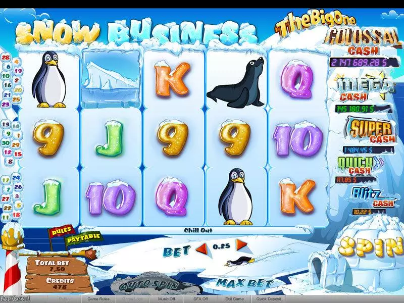 Snow Business Fun Slot Game made by bwin.party with 5 Reel and 30 Line