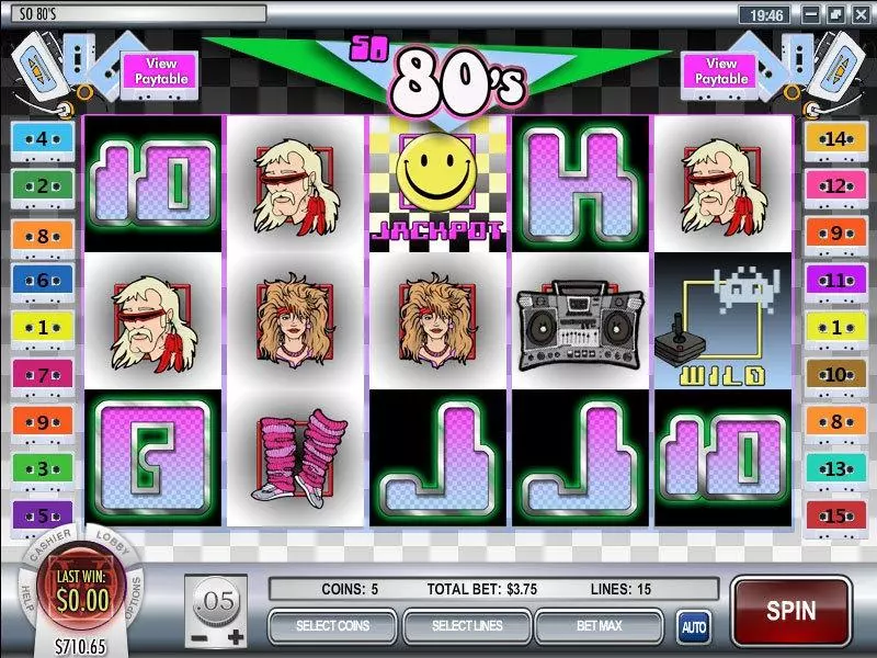 So 80's Fun Slot Game made by Rival with 5 Reel and 15 Line